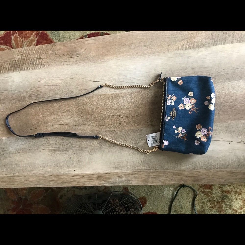 Denim Floral Coach Crossbody
